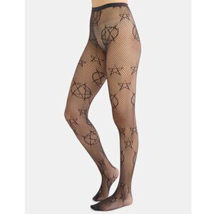 Black Fishnet Star Pattern Tights